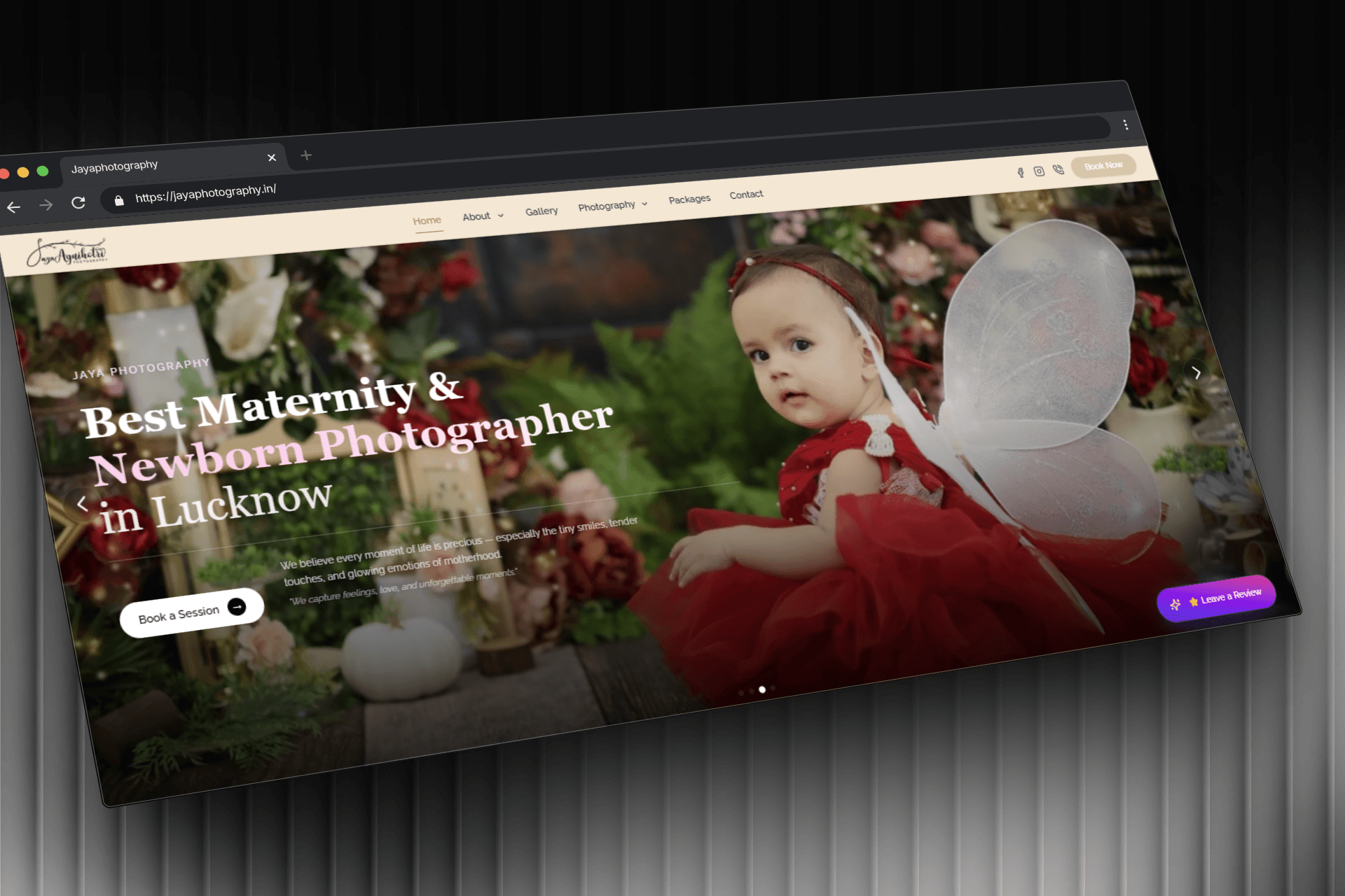 Screenshot of Jaya Photography - Portfolio Site